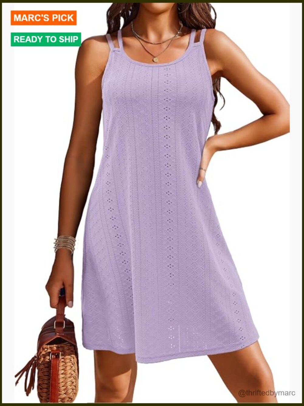Spaghetti Strap Eyelet Embroidery Scoop Neck Sleeveless Beach Cover Up Dress